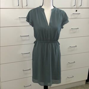 🆕 H&M, Size 2, Teal Dress, flutter sleeves, double lined